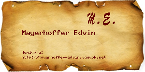 Mayerhoffer Edvin névjegykártya